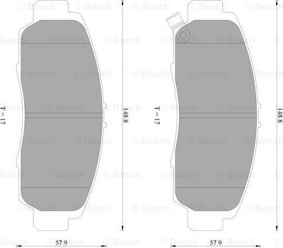 BOSCH 0 986 AB2 381 - Əyləc altlığı dəsti, əyləc diski furqanavto.az