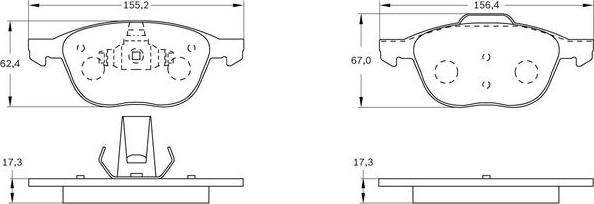 BOSCH 0 986 BB0 985 - Əyləc altlığı dəsti, əyləc diski furqanavto.az