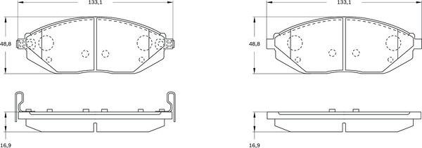 BOSCH 0 986 BB0 497 - Əyləc altlığı dəsti, əyləc diski furqanavto.az