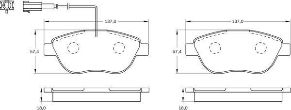 BOSCH 0 986 BB0 517 - Əyləc altlığı dəsti, əyləc diski furqanavto.az