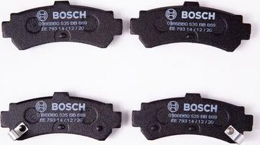 BOSCH 0 986 BB0 535 - Əyləc altlığı dəsti, əyləc diski furqanavto.az