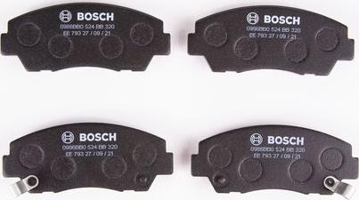 BOSCH 0 986 BB0 524 - Əyləc altlığı dəsti, əyləc diski furqanavto.az