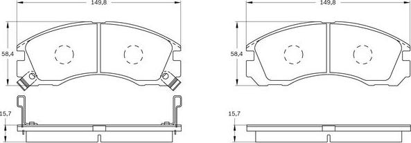 BOSCH 0 986 BB0 093 - Əyləc altlığı dəsti, əyləc diski furqanavto.az