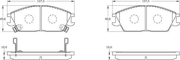 BOSCH 0 986 BB0 092 - Əyləc altlığı dəsti, əyləc diski furqanavto.az