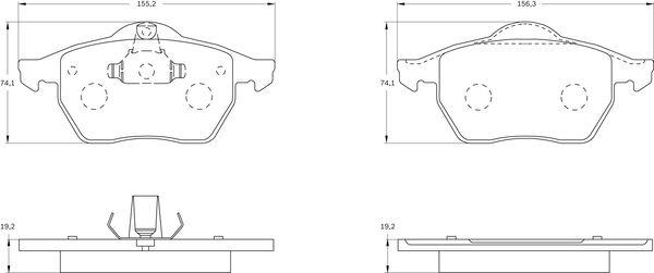 BOSCH 0 986 BB0 064 - Əyləc altlığı dəsti, əyləc diski furqanavto.az