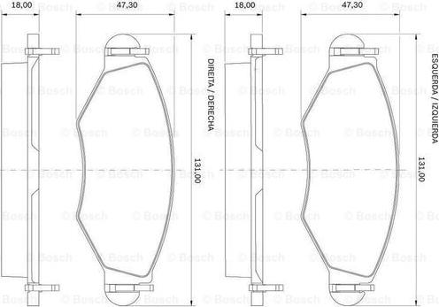 BOSCH 0 986 BB0 305 - Əyləc altlığı dəsti, əyləc diski furqanavto.az