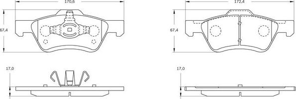 BOSCH 0 986 BB0 380 - Əyləc altlığı dəsti, əyləc diski furqanavto.az