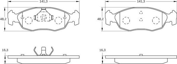 BOSCH 0 986 BB0 266 - Əyləc altlığı dəsti, əyləc diski furqanavto.az