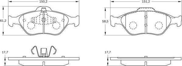 BOSCH 0 986 BB0 792 - Əyləc altlığı dəsti, əyləc diski furqanavto.az