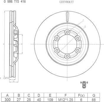 BOSCH 0 986 T15 416 - Əyləc Diski furqanavto.az