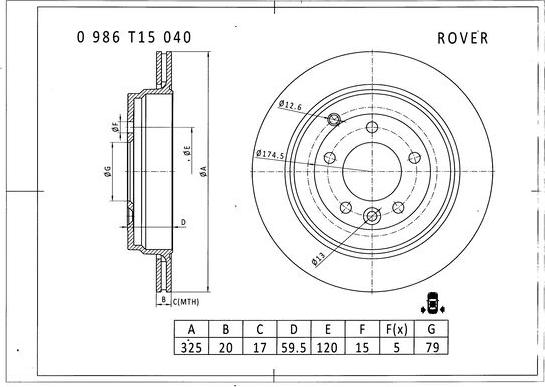 BOSCH 0 986 T15 040 - Əyləc Diski furqanavto.az