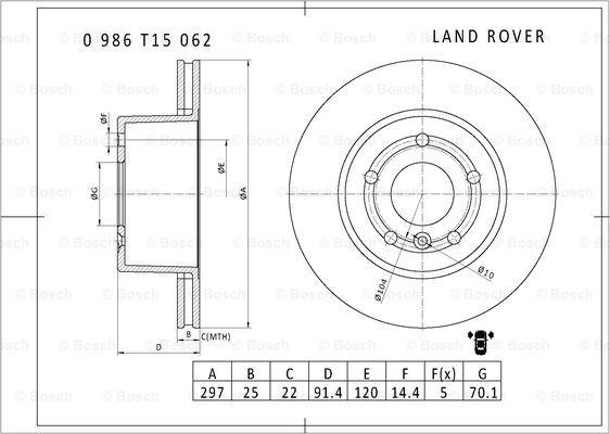 BOSCH 0 986 T15 062 - Əyləc Diski furqanavto.az