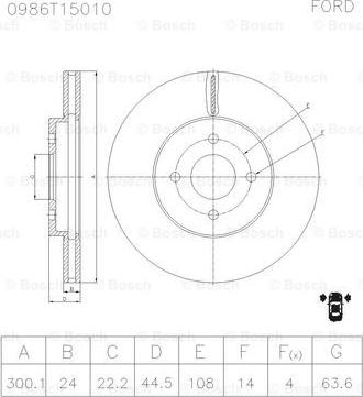 BOSCH 0 986 T15 010 - Əyləc Diski furqanavto.az