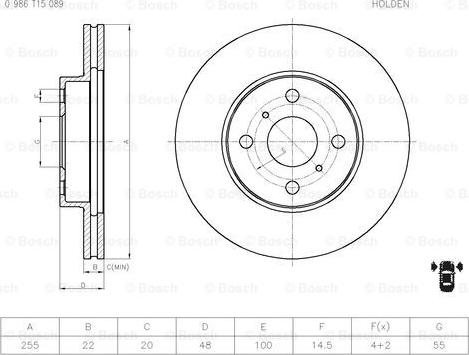 BOSCH 0 986 T15 089 - Əyləc Diski furqanavto.az