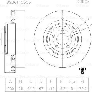 BOSCH 0 986 T15 305 - Əyləc Diski furqanavto.az