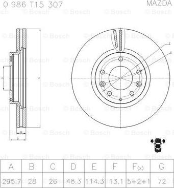 BOSCH 0 986 T15 307 - Əyləc Diski furqanavto.az