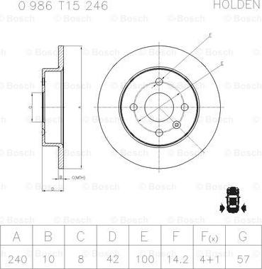 BOSCH 0 986 T15 246 - Əyləc Diski furqanavto.az