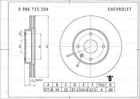 BOSCH 0 986 T15 204 - Əyləc Diski furqanavto.az