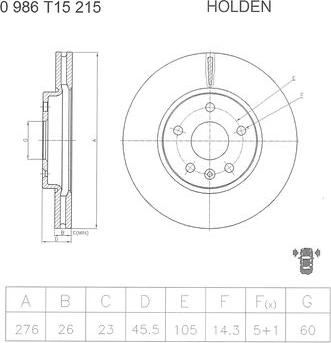 BOSCH 0 986 T15 215 - Əyləc Diski furqanavto.az