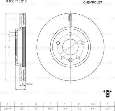 BOSCH 0 986 T15 210 - Əyləc Diski furqanavto.az