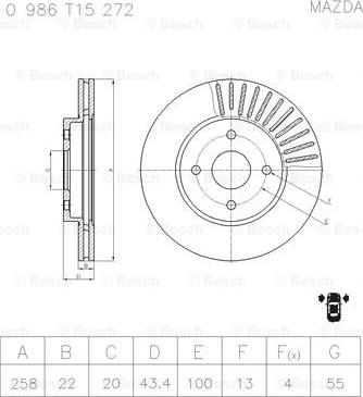 BOSCH 0 986 T15 272 - Əyləc Diski furqanavto.az