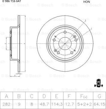 BOSCH 0 986 T16 647 - Əyləc Diski furqanavto.az