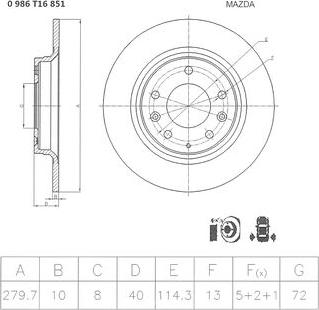 BOSCH 0 986 T16 851 - Əyləc Diski furqanavto.az