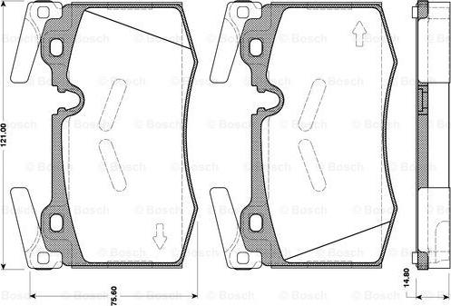 BOSCH 0 986 TB3 090 - Əyləc altlığı dəsti, əyləc diski furqanavto.az