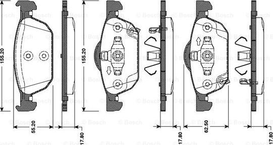 BOSCH 0 986 TB3 092 - Əyləc altlığı dəsti, əyləc diski furqanavto.az