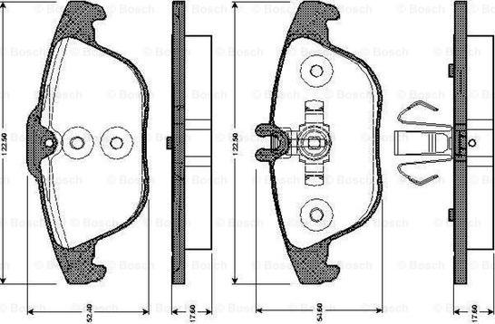 BOSCH 0 986 TB3 049 - Əyləc altlığı dəsti, əyləc diski furqanavto.az