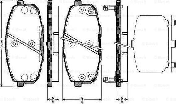 BOSCH 0 986 TB3 041 - Əyləc altlığı dəsti, əyləc diski furqanavto.az