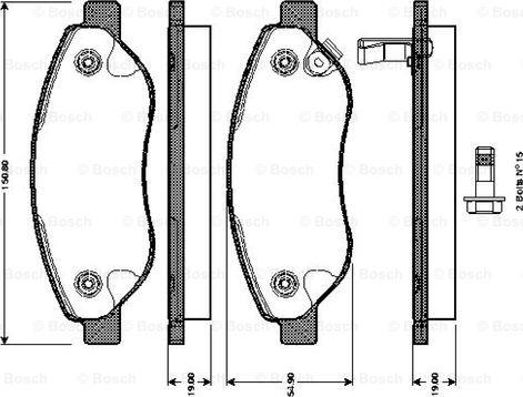 BOSCH 0 986 TB3 055 - Əyləc altlığı dəsti, əyləc diski furqanavto.az