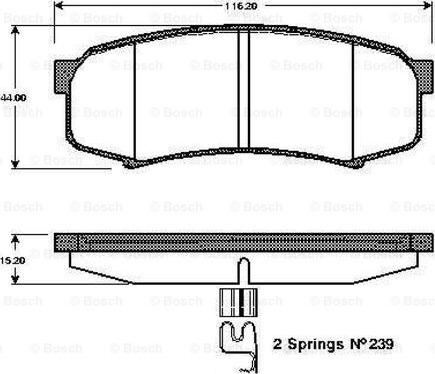 BOSCH 0 986 TB3 051 - Əyləc altlığı dəsti, əyləc diski furqanavto.az