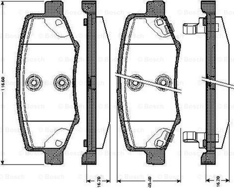 BOSCH 0 986 TB3 009 - Əyləc altlığı dəsti, əyləc diski furqanavto.az