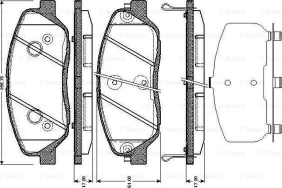 BOSCH 0 986 TB3 002 - Əyləc altlığı dəsti, əyləc diski furqanavto.az