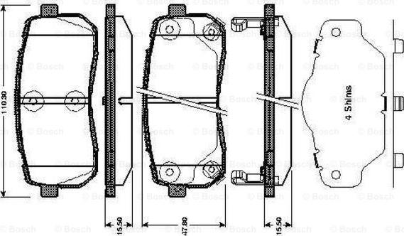 BOSCH 0 986 TB3 012 - Əyləc altlığı dəsti, əyləc diski furqanavto.az