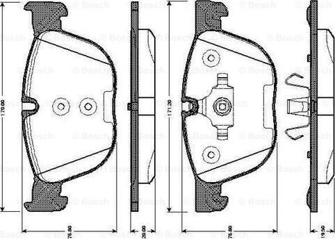 BOSCH 0 986 TB3 035 - Əyləc altlığı dəsti, əyləc diski furqanavto.az