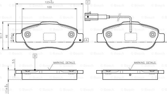 BOSCH 0 986 TB3 030 - Əyləc altlığı dəsti, əyləc diski furqanavto.az