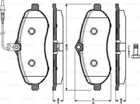 BOSCH 0 986 TB3 037 - Əyləc altlığı dəsti, əyləc diski furqanavto.az