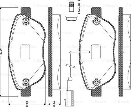 BOSCH 0 986 TB3 079 - Əyləc altlığı dəsti, əyləc diski furqanavto.az