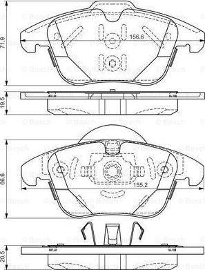 BOSCH 0 986 TB3 192 - Əyləc altlığı dəsti, əyləc diski furqanavto.az