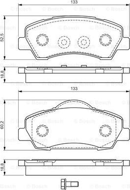 BOSCH 0 986 TB3 158 - Əyləc altlığı dəsti, əyləc diski furqanavto.az