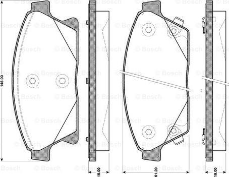 BOSCH 0 986 TB3 103 - Əyləc altlığı dəsti, əyləc diski furqanavto.az