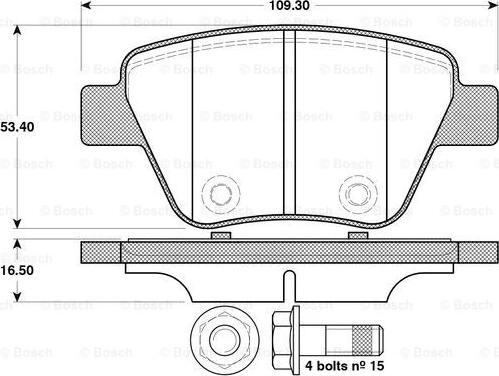 BOSCH 0 986 TB3 114 - Əyləc altlığı dəsti, əyləc diski furqanavto.az