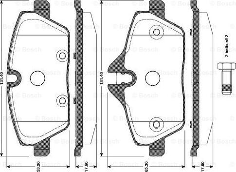 BOSCH 0 986 TB3 112 - Əyləc altlığı dəsti, əyləc diski furqanavto.az