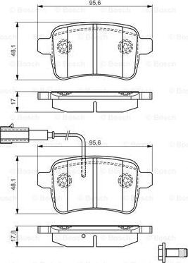 BOSCH 0 986 TB3 180 - Əyləc altlığı dəsti, əyləc diski furqanavto.az