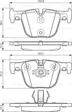 BOSCH 0 986 TB3 182 - Əyləc altlığı dəsti, əyləc diski furqanavto.az