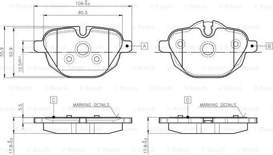 BOSCH 0 986 TB3 139 - Əyləc altlığı dəsti, əyləc diski furqanavto.az