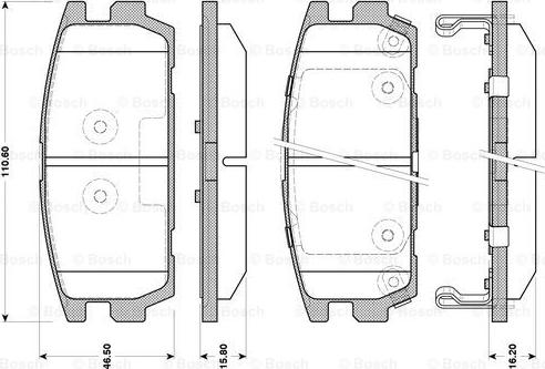 BOSCH 0 986 TB3 127 - Əyləc altlığı dəsti, əyləc diski furqanavto.az