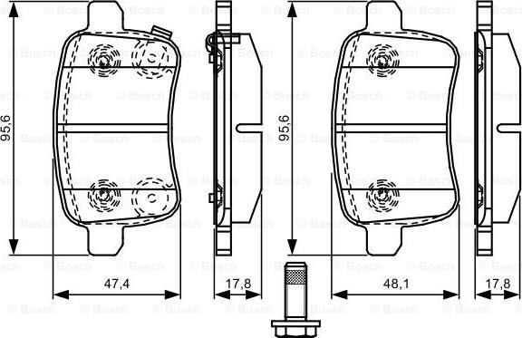 BOSCH 0 986 TB3 200 - Əyləc altlığı dəsti, əyləc diski furqanavto.az